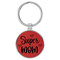 Enthoozies Super Mom Red 1.5" x 3.5" Laser Engraved Keychain