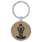Enthoozies Coffee & Yoga Light Brown 1.5" x 3.5" Laser Engraved Keychain