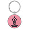 Enthoozies Coffee & Yoga Pink 1.5" x 3.5" Laser Engraved Keychain