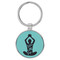Enthoozies Coffee & Yoga Teal 1.5" x 3.5" Laser Engraved Keychain