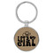 Enthoozies Let's Go Girl Light Brown 1.5" x 3.5" Laser Engraved Keychain