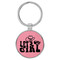 Enthoozies Let's Go Girl Pink 1.5" x 3.5" Laser Engraved Keychain
