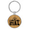 Enthoozies Let's Go Girl Bamboo 1.5" x 3.5" Laser Engraved Keychain