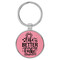 Enthoozies Life is Better at the Lake Pink 1.5" x 3.5" Laser Engraved Keychain