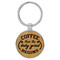 Enthoozies Coffee then the Daily Grind Begins Bamboo 1.5" x 3.5" Laser Engraved Keychain