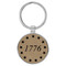 Enthoozies 1776 USA Patriotic Light Brown 1.5" x 3.5" Laser Engraved Keychain