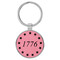 Enthoozies 1776 USA Patriotic Pink 1.5" x 3.5" Laser Engraved Keychain