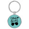 Enthoozies Aloha Beaches Teal  1.5" x 3.5" Laser Engraved Keychain