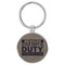 Enthoozies Beware Attack Puppy on Duty Gray 1.5" x 3.5" Laser Engraved Keychain