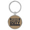 Enthoozies Beware Attack Puppy on Duty Light Brown 1.5" x 3.5" Laser Engraved Keychain