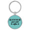 Enthoozies Instant Mom Just add Coffee Teal  1.5" x 3.5" Laser Engraved Keychain