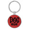 Enthoozies Dog Mom Red 1.5" x 3.5" Laser Engraved Keychain