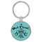 Enthoozies But First Coffee Teal  1.5 Inches by 3.5 Inches Laser Engraved Keychain