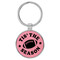 Enthoozies Football Tis the Season Pink 1.5" x 3.5" Laser Engraved Keychain