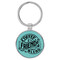 Enthoozies Coffee & Friends are the Perfect Blend Teal  1.5" x 3.5" Laser Engraved Keychain