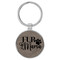 Enthoozies Fur Mama Gray 1.5" x 3.5" Laser Engraved Keychain