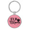 Enthoozies Fur Mama Pink 1.5" x 3.5" Laser Engraved Keychain