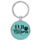 Enthoozies Fur Mama Teal  1.5" x 3.5" Laser Engraved Keychain