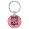 Enthoozies Todays Good Mood is Sponsored by Coffee Pink 1.5" x 3.5" Laser Engraved Keychain