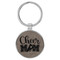 Enthoozies Cheer Mom Gray 1.5" x 3.5" Laser Engraved Keychain