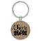 Enthoozies Cheer Mom Light Brown 1.5" x 3.5" Laser Engraved Keychain