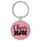 Enthoozies Cheer Mom Pink 1.5" x 3.5" Laser Engraved Keychain