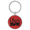 Enthoozies Cheer Mom Red 1.5" x 3.5" Laser Engraved Keychain