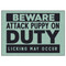 Enthoozies Beware Attack Puppy On Duty Licking May Occur V2 2.5" x 3.5" Refrigerator Magnet