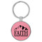 Enthoozies Faith Can Move Mountains Religious Pink 1.5" x 3" Laser Engraved Keychain Backpack Pull