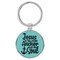Enthoozies Jesus is the Anchor of My Soul Religious Teal  1.5" x 3" Laser Engraved Keychain Backpack Pull