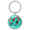 Enthoozies Love Cycling Biking Penny Farthing Turquoise 1.5" x 3.5" Domed Keychain Backpack Pull