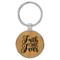 Enthoozies Faith Over Fear Religious Bamboo 1.5" x 3" Laser Engraved Keychain Backpack Pull