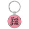 Enthoozies Faith Over Fear Religious Pink 1.5" x 3" Laser Engraved Keychain Backpack Pull