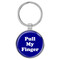 Enthoozies Pull My Finger Fart Dark Blue 1.5" x 3.5" Domed Keychain Backpack Pull