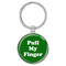 Enthoozies Pull My Finger Fart Green 1.5" x 3.5" Domed Keychain Backpack Pull