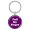 Enthoozies Pull My Finger Fart Magenta 1.5" x 3.5" Domed Keychain Backpack Pull