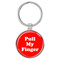 Enthoozies Pull My Finger Fart Red 1.5" x 3.5" Domed Keychain Backpack Pull