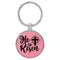 Enthoozies He Is Risen Religious Pink 1.5" x 3" Laser Engraved Keychain Backpack Pull