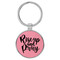 Enthoozies Rise up and Pray Religious Pink 1.5" x 3" Laser Engraved Keychain Backpack Pull