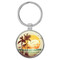 Enthoozies Beach Tree Sunset  1.5" x 3.5" Domed Keychain Backpack Pull v2