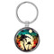 Enthoozies Beach Tree Sunset  1.5" x 3.5" Domed Keychain Backpack Pull v3