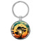 Enthoozies Beach Tree Sunset  1.5" x 3.5" Domed Keychain Backpack Pull v4