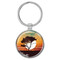 Enthoozies Beach Tree Sunset  1.5" x 3.5" Domed Keychain Backpack Pull v5