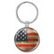 Enthoozies Distressed USA Flag Rustic Patriotism 1.5" x 3" Domed Keychain Backpack Pull