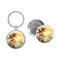 Enthoozies Beach Tree Sunset  1.5" x 3.5" Domed Keychain Backpack Pull and 1.5" Pinback Button v2