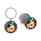 Enthoozies Beach Tree Sunset  1.5" x 3.5" Domed Keychain Backpack Pull and 1.5" Pinback Button v3