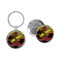Enthoozies Bigfoot Surfing 1.5" x 3" Domed Keychain Backpack Pull  and 1.5" Pinback Button