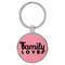 Enthoozies Family Love Religious Pink 1.5" x 3" Laser Engraved Keychain Backpack Pull