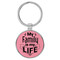 Enthoozies My Family is my Life Pink 1.5" x 3" Laser Engraved Keychain Backpack Pull