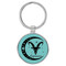 Enthoozies Capricorn Zodiac Sign Astrology Teal  1.5" x 3" Laser Engraved Keychain Backpack Pull